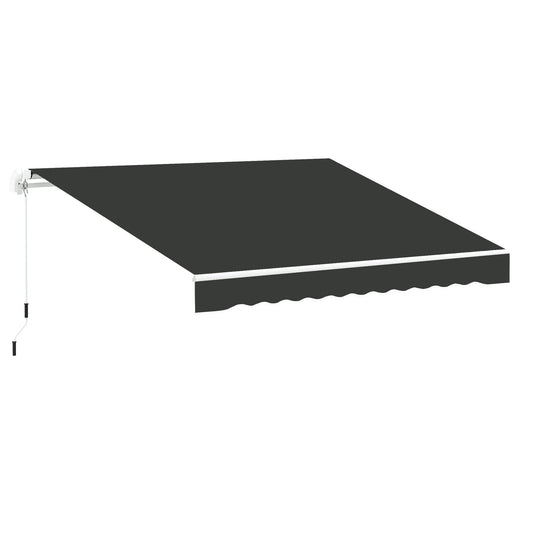 11' x 10' Retractable Awning Fabric Replacement Outdoor Sunshade Canopy Awning Cover, UV Protection, Grey - Gallery Canada