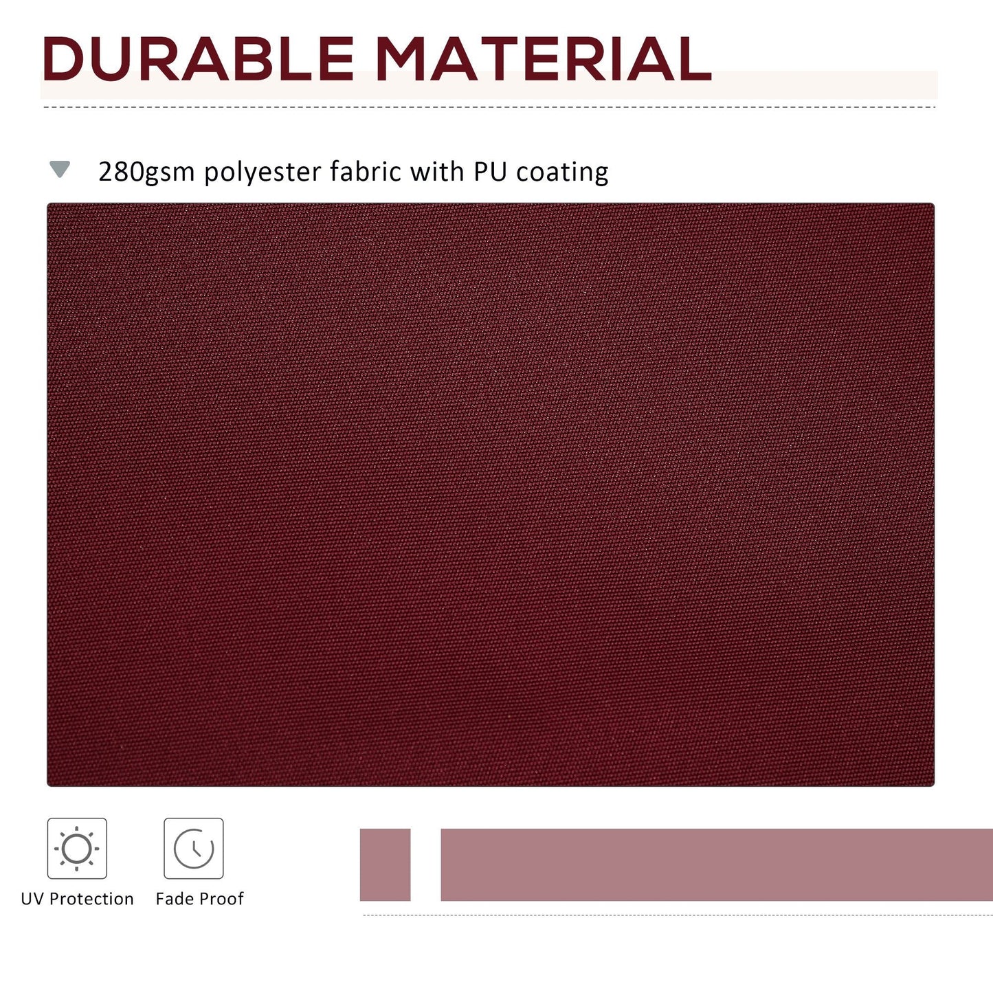 11' x 10' Retractable Awning Fabric Replacement Outdoor Sunshade Canopy Awning Cover, UV Protection, Wine Red at Gallery Canada