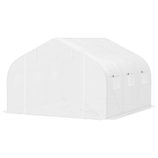 11.5'x9.8'x6.6' Portable Walk-In Tunnel Greenhouse Garden Warm House - White at Gallery Canada