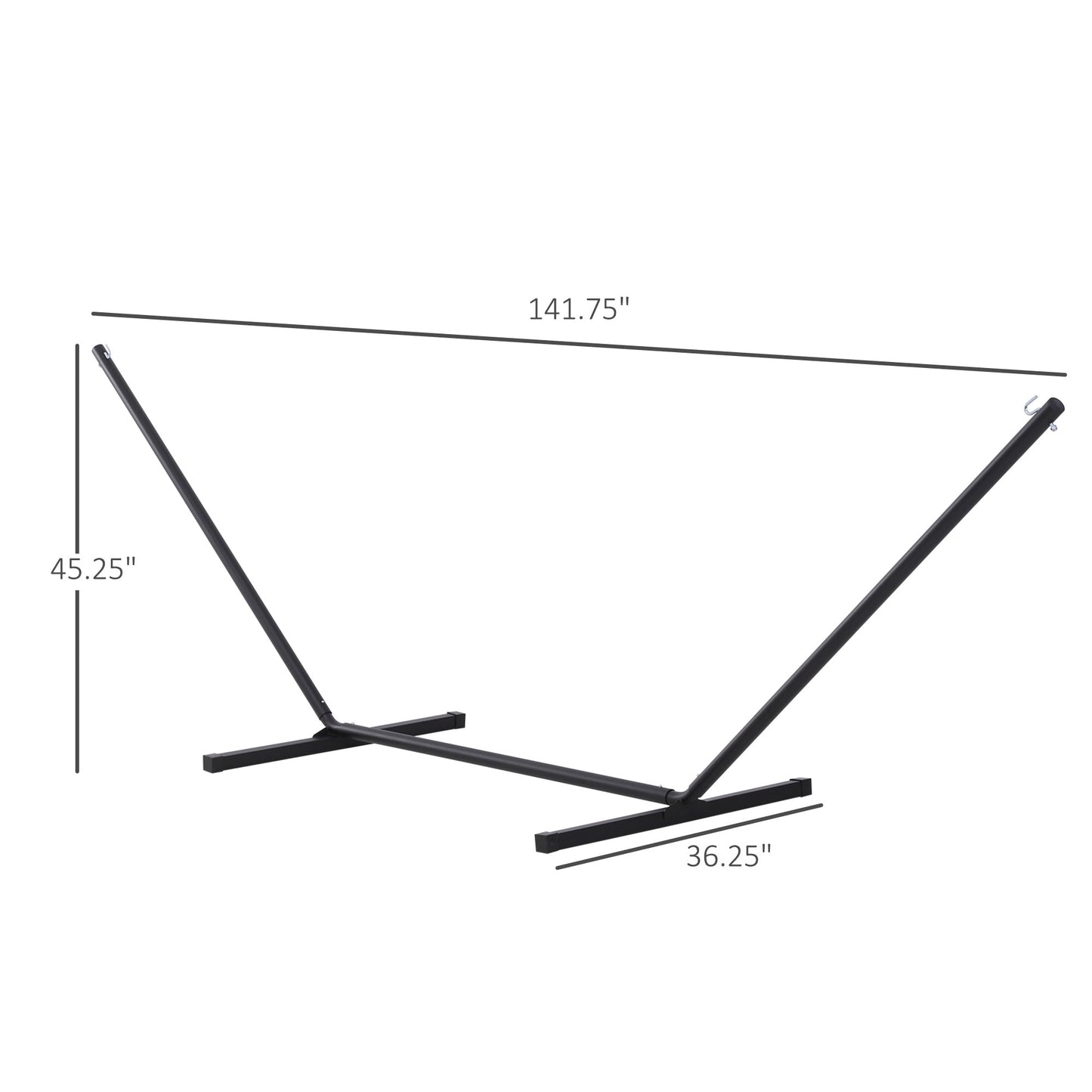 11.8'L Hammock Stand Extra Long Heavy Duty Straight Pole Day Bed Swing Metal Frame Simple Set Up Garden Outdoor Camping Picnic Use Black at Gallery Canada