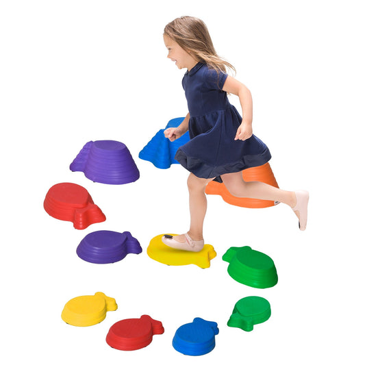 11pcs Balance Stepping Stones for Kids, Fish Style Non-slip Obstacle Course, Larger Size Stackable Balance Blocks Indoor Outdoor at Gallery Canada