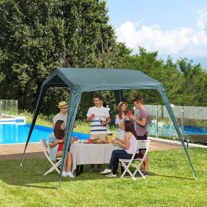 11x8ft Party Tent, Portable Canopy Tent Outdoor Gazebo Activity Sun Shelter w/ Slant Leg for Garden Carport Green at Gallery Canada