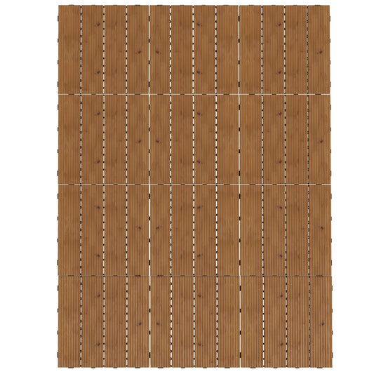 12 Pcs Garden Decking Tiles Wooden Outdoor Flooring Tiles for All Weather Use, Brown - Gallery Canada
