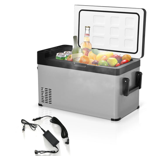 12 Volt Car Fridge, 42 Quart Electric Cooler, Dual Zone Portable Freezer with 12/24V DC and 110-240V AC for Driving, Travel, Fishing, Outdoor - Gallery Canada