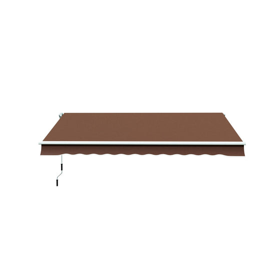 12' x 10' Manual Retractable Awning Outdoor Sunshade Shelter for Patio, Balcony, Yard, with Adjustable &; Versatile Design, Coffee at Gallery Canada