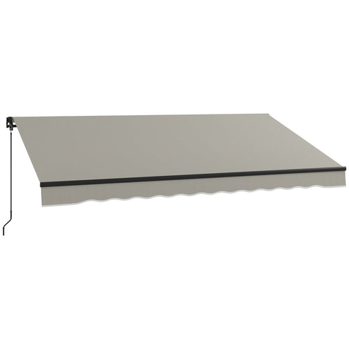 12' x 10' Retractable Awning, 280gsm UV Resistant Sunshade Shelter, for Deck, Balcony, Yard, Light Grey