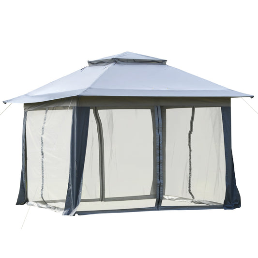 12' x 12' Foldable Pop-up Party Tent Instant Canopy Sun Shade Gazebo Shelter Steel Frame Oxford w/ Roller Bag, Grey at Gallery Canada
