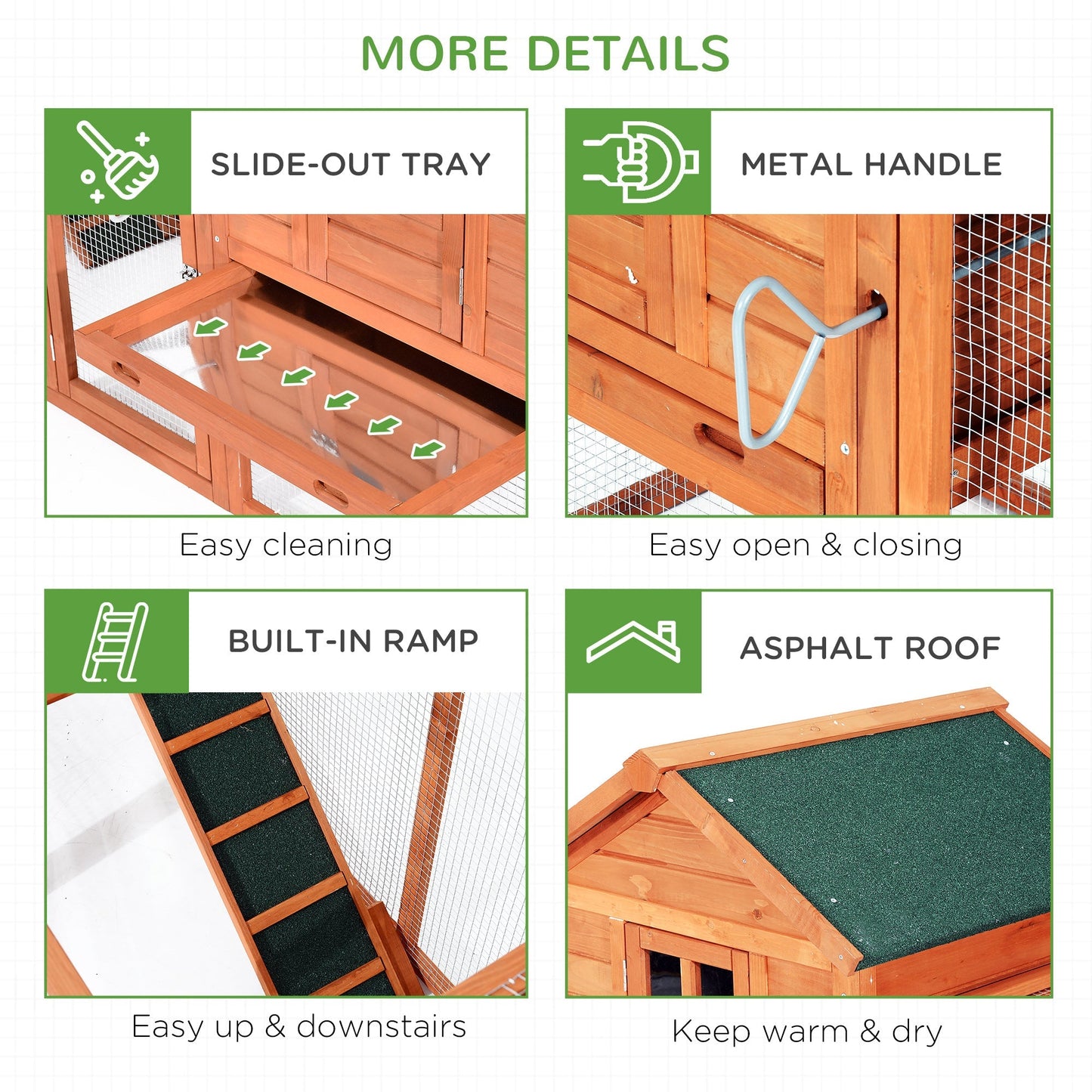 123" Dual Chicken Coop Wooden Large Chicken House Rabbit Hutch Hen Poultry Cage Backyard with Outdoor Ramps and Nesting Boxes at Gallery Canada