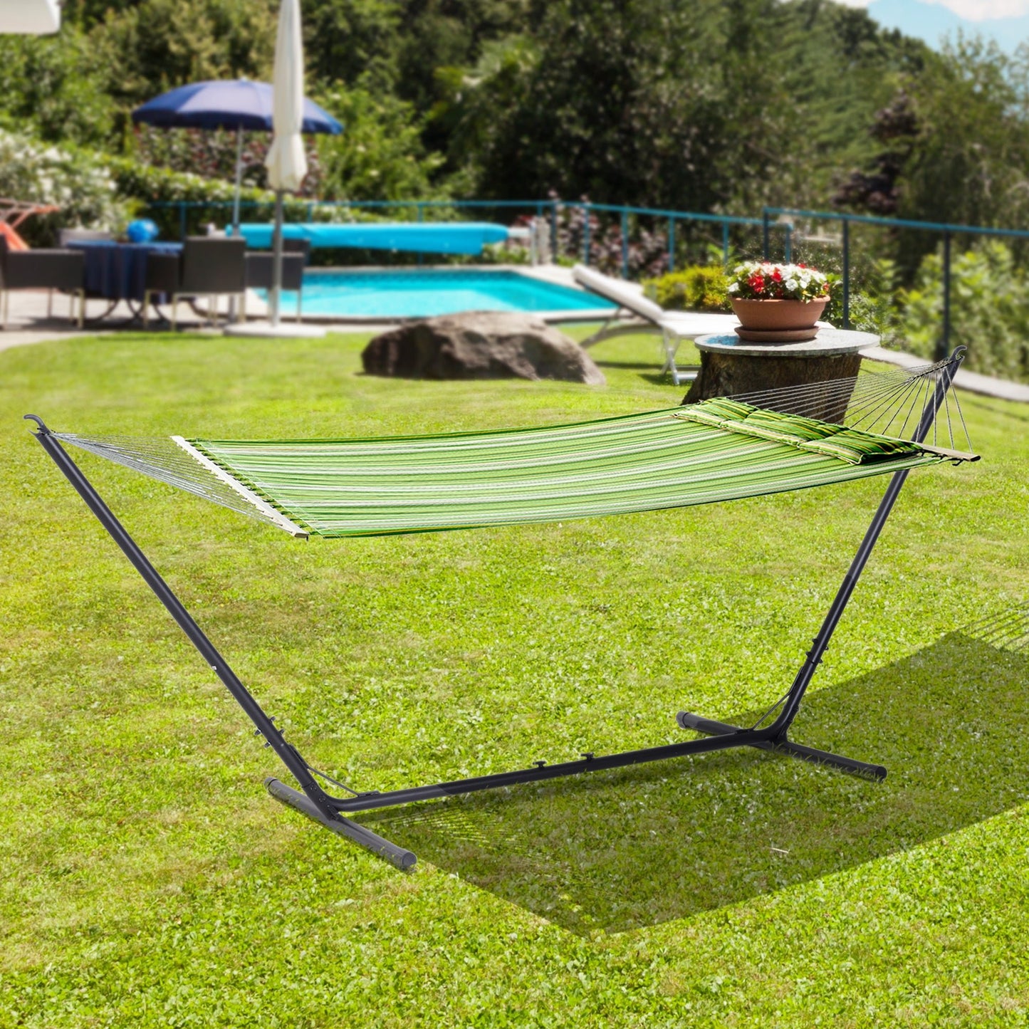 12ft Adjustable Hammock Stand Steel Frame Universal Fit Picnic Camp Day Bed Swing Metal Stand Up to 264lbs Capacity Black at Gallery Canada