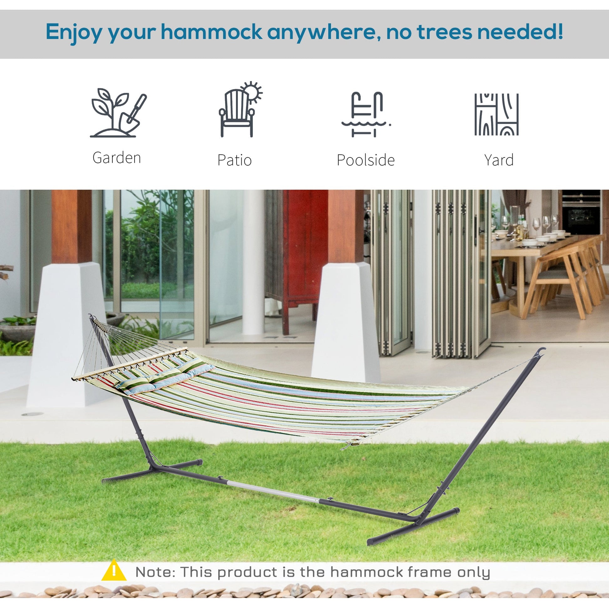 12ft Adjustable Hammock Stand Steel Frame Universal Fit Picnic Camp Day Bed Swing Metal Stand Up to 264lbs Capacity Black at Gallery Canada