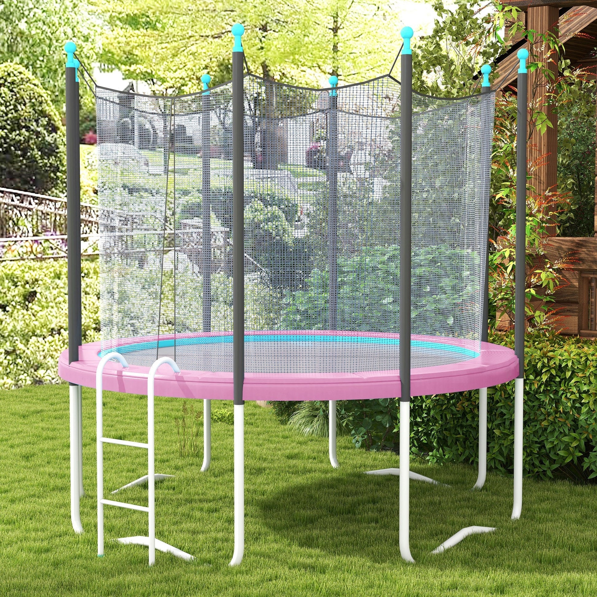 12FT Trampoline Spring Cover, Trampoline Pad Replacement, Waterproof and Tear-Resistant, All-Weather Trampoline Accessories, No Holes for Poles, Pink at Gallery Canada