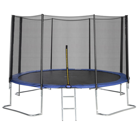 12ft Trampoline with Safety Enclosure Net and Non-Slip Ladder for Kids, Teens and Adults Indoor and Outdoor Use, Blue - Gallery Canada