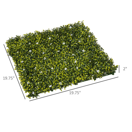 12PCS 20" x 20" Artificial Boxwood Panels UV Protected Milan Leaf Grass Privacy Fence Screen Topiary Hedge Plant Greenery Wall for Home Garden Backyard Balcony party - Gallery Canada