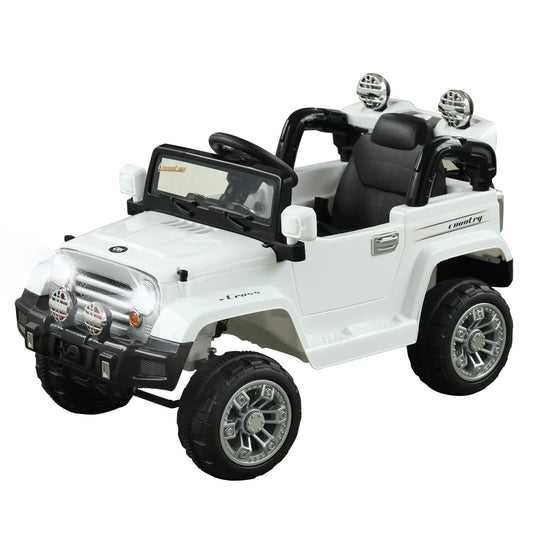 12V Kids Electric Ride On Car Toy Jeep power wheels with Remote Control, White at Gallery Canada