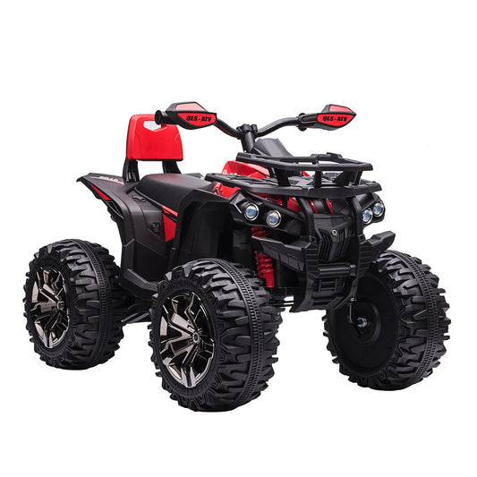 12V Kids Ride-on Four Wheeler ATV Car with MP3 Real Working Headlights, Battery Powered Motorcycle for Boys and Girls Red at Gallery Canada