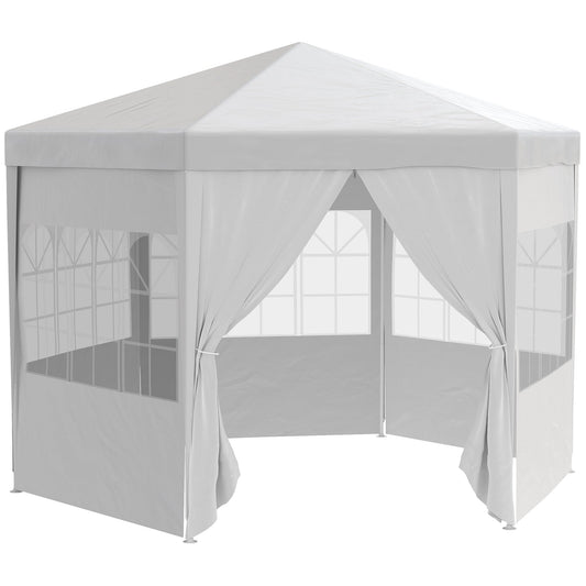 13 ft. Gazebo Canopy Party Tent with 6 Removable Side Walls with Windows and Doors for Outdoor Events, White at Gallery Canada