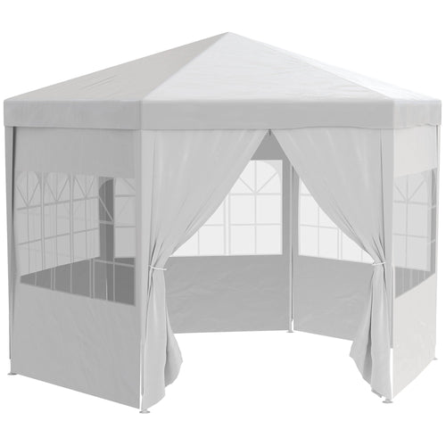 13 ft. Gazebo Canopy Party Tent with 6 Removable Side Walls with Windows and Doors for Outdoor Events, White