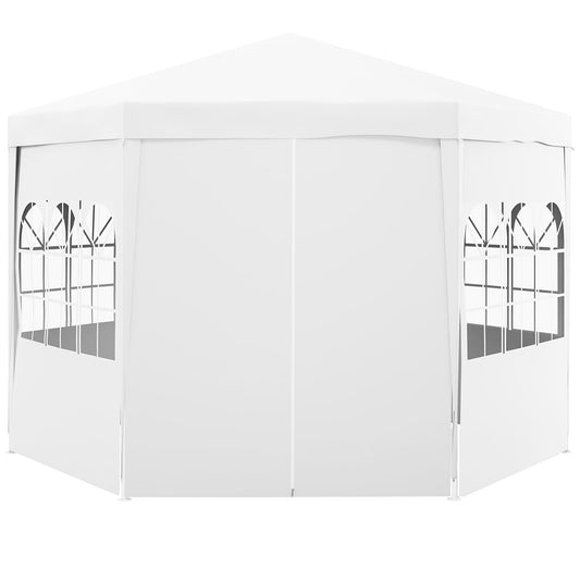 13 ft Party Tent Wedding Gazebo Outdoor Waterproof PE Canopy Shade with 6 Removable Side Walls - Gallery Canada