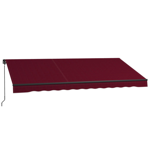 13' x 10' Retractable Awning, 280gsm UV Resistant Sunshade Shelter, for Deck, Balcony, Yard, Wine Red