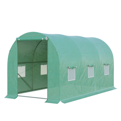 13' x 6' x 6' Outdoor Walk-in Tunnel Greenhouse Portable Plant Gardening Warm House with PE Cover Green
