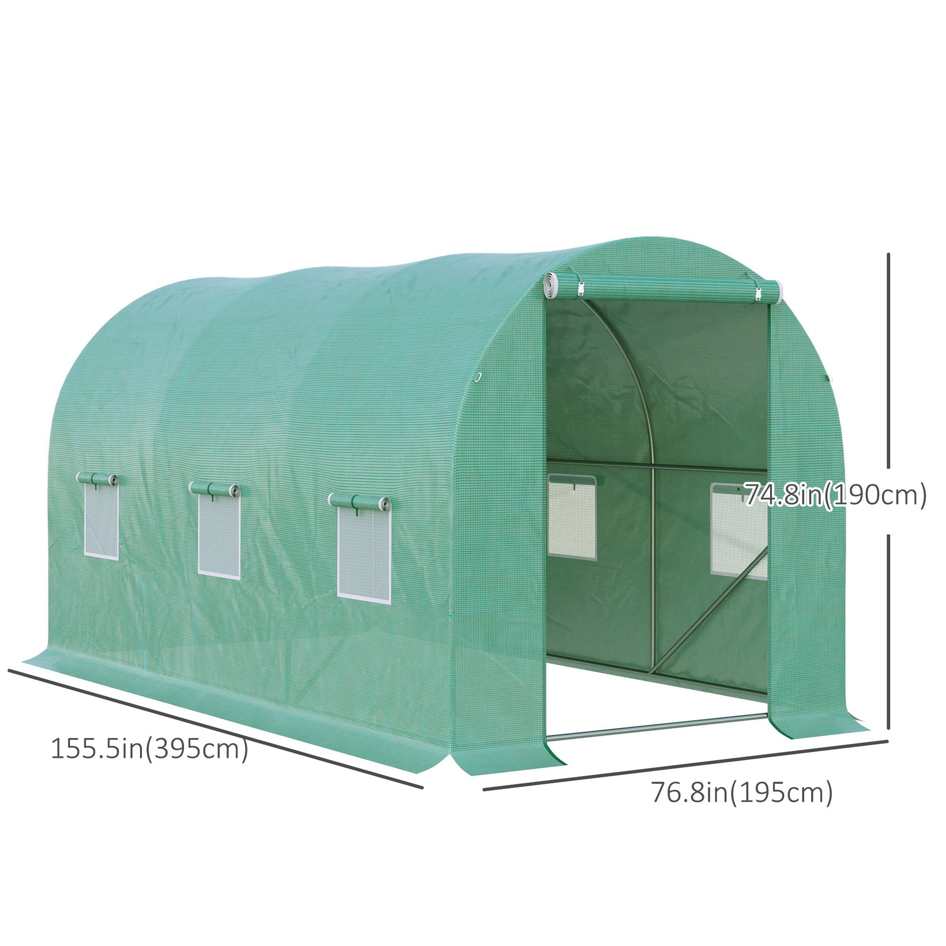 13' x 6' x 6' Outdoor Walk-in Tunnel Greenhouse Portable Plant Gardening Warm House with PE Cover Green at Gallery Canada
