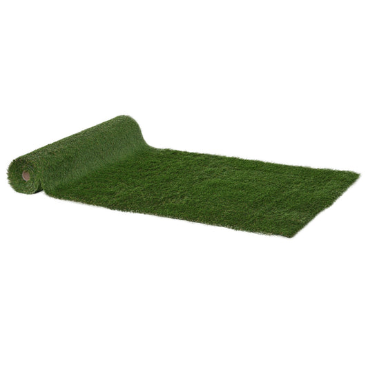 13.1' x 3.3' Artificial Grass Carpet Garden Synthetic Turf Outdoor Fake Grass Mat Lawn with 35mm Pile Height Drain Holes - Gallery Canada