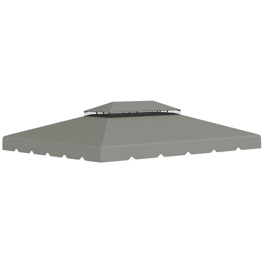 13.1' x 9.8' Gazebo Replacement Canopy, Gazebo Top Cover with Double Vented Roof for Garden Patio(TOP ONLY), Grey - Gallery Canada