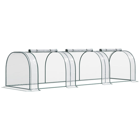 138"x39"x32" Transparent PVC Mini Tunnel Greenhouse Garden Green Grow Shed Portable Plant Flower Warm House Steel Frame Zipped Doors - Gallery Canada
