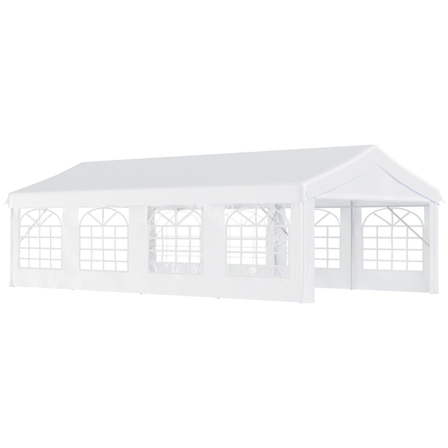 13’x26’ Heavy-duty Outdoor Carport Party Event Tent Patio Gazebo Canopy with 4 Sidewalls, White at Gallery Canada