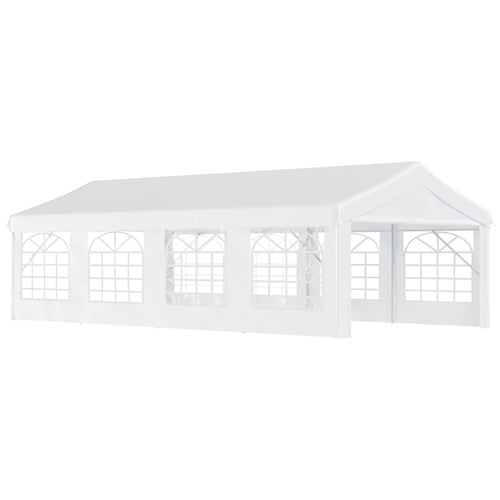 13’x26’ Heavy-duty Outdoor Carport Party Event Tent Patio Gazebo Canopy with 4 Sidewalls, White