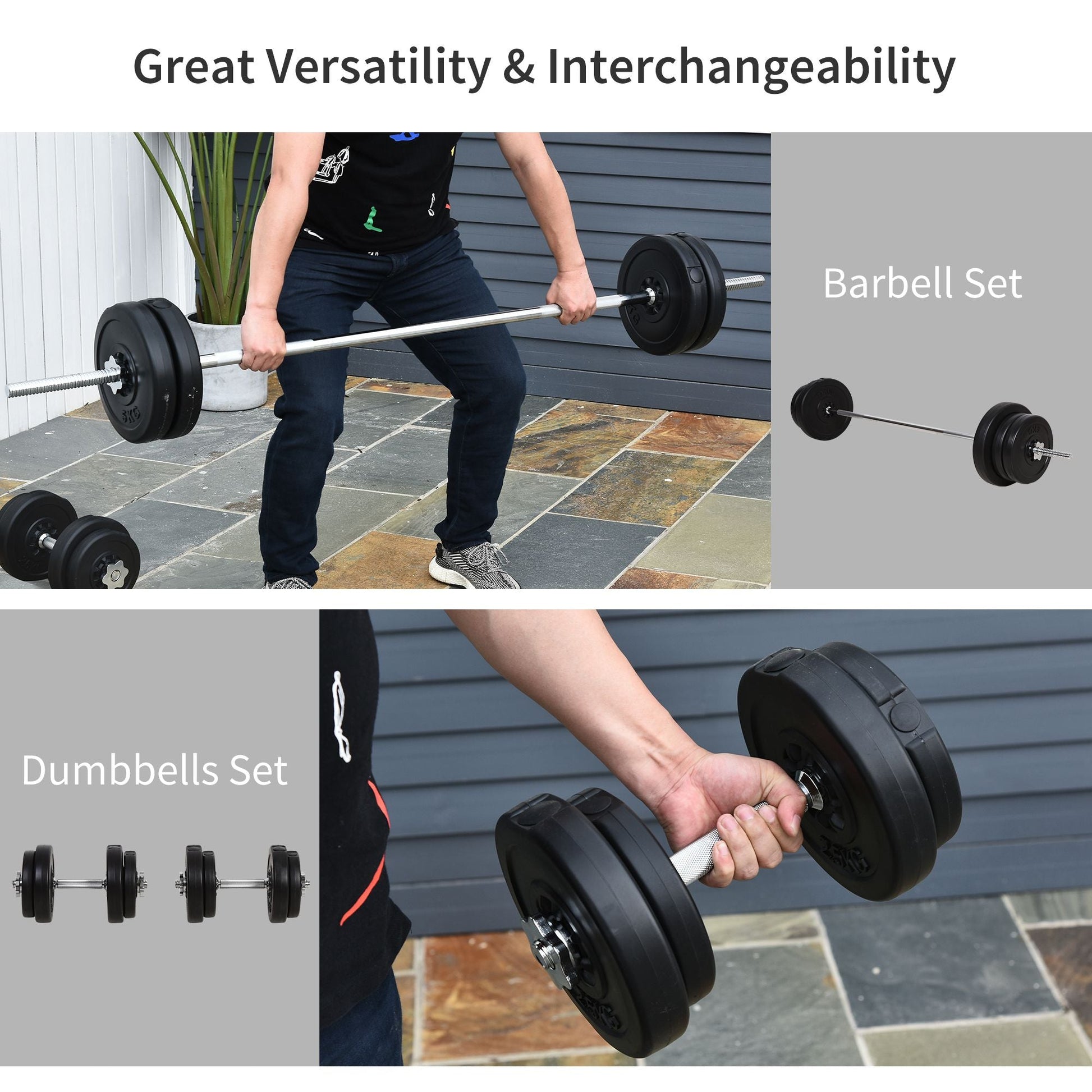 145lbs Dumbbell &; Barbell Adjustable Set Plate Bar Clamp Rod Home Gym Sports Area Exercise at Gallery Canada