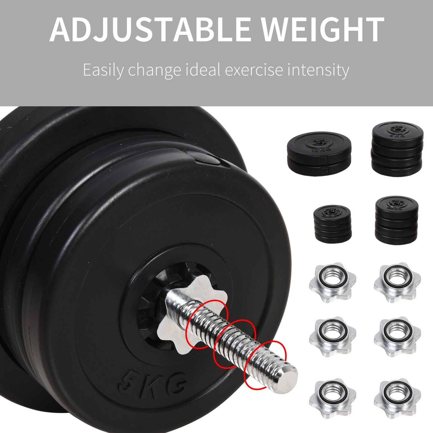 145lbs Dumbbell &; Barbell Adjustable Set Plate Bar Clamp Rod Home Gym Sports Area Exercise at Gallery Canada