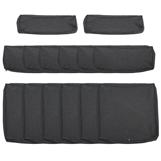 14pcs Patio Sofa Cushion Cover Set Included 6 Seat Cushion Cover &; 8 Back Cushion Cover, Grey at Gallery Canada