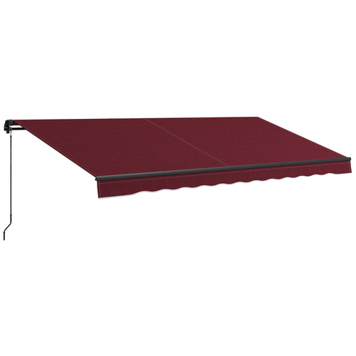 15' x 10' Retractable Awning, 280gsm UV Resistant Sunshade Shelter, for Deck, Balcony, Yard, Wine Red