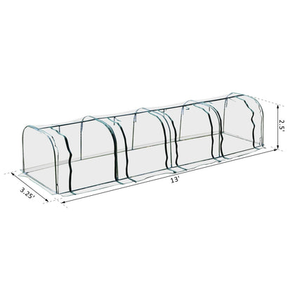 156" x 39" x 32" Transparent PVC Mini Tunnel Greenhouse Garden Green Grow Shed Portable Plant Flower Warm House Steel Frame Zipped Doors at Gallery Canada