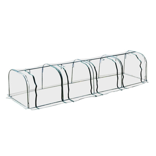 156" x 39" x 32" Transparent PVC Mini Tunnel Greenhouse Garden Green Grow Shed Portable Plant Flower Warm House Steel Frame Zipped Doors at Gallery Canada