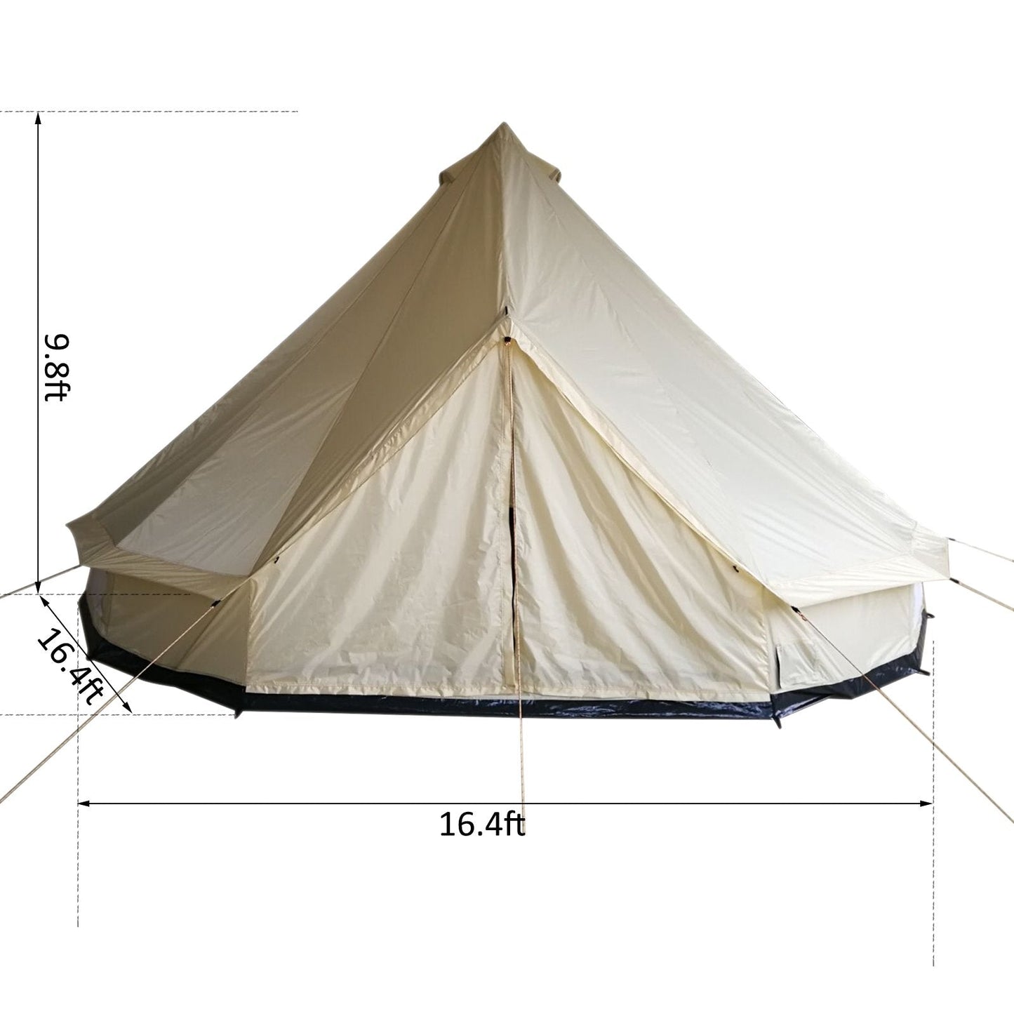 16.4' Large Family Teepee Tent Canvas Bell Tent Camp Shelter for Camping Hunting Beige at Gallery Canada