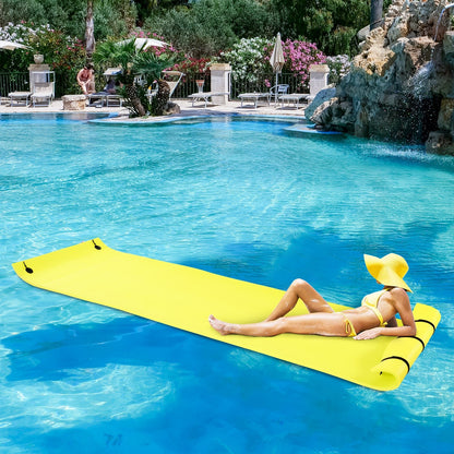 16.5' x 5' Lily Pad Floating Mat for Water Recreation and Relaxing, Tear-Resistant XPE Foam Water Floating Mat for Lake, River, Beach, Pool, Yellow at Gallery Canada