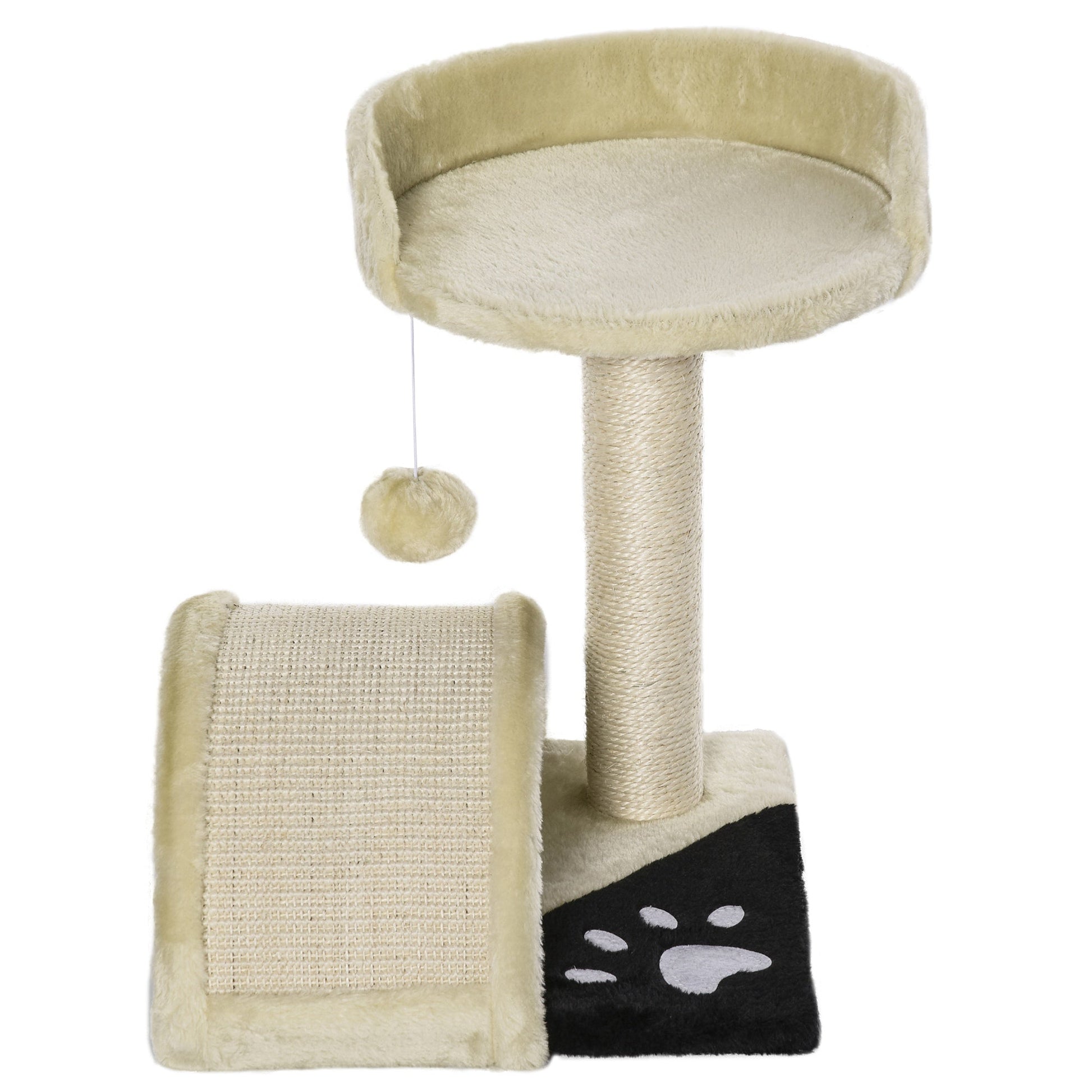 17” Cat Scratching Tree Kitty House Kitten Activity Centre Pet Bed Post Furniture with Hanging Toy (Beige) at Gallery Canada