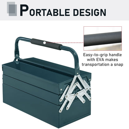 18" inches Metal Tool Box Portable 5-Tray Cantilever Steel Tool Chest Cabinet, Dark Green at Gallery Canada