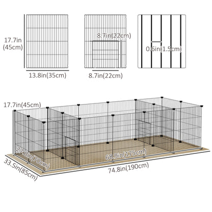 18 Panels Small Animal Cage w/ Water-resistant Mat, Doors, Guinea Pig Playpen, Portable Metal Wire for Hedgehogs at Gallery Canada