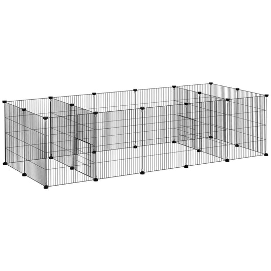 18 Panels Small Animal Cage with Doors, Guinea Pig Playpen, Portable Metal Wire Yard for Hedgehogs - Gallery Canada