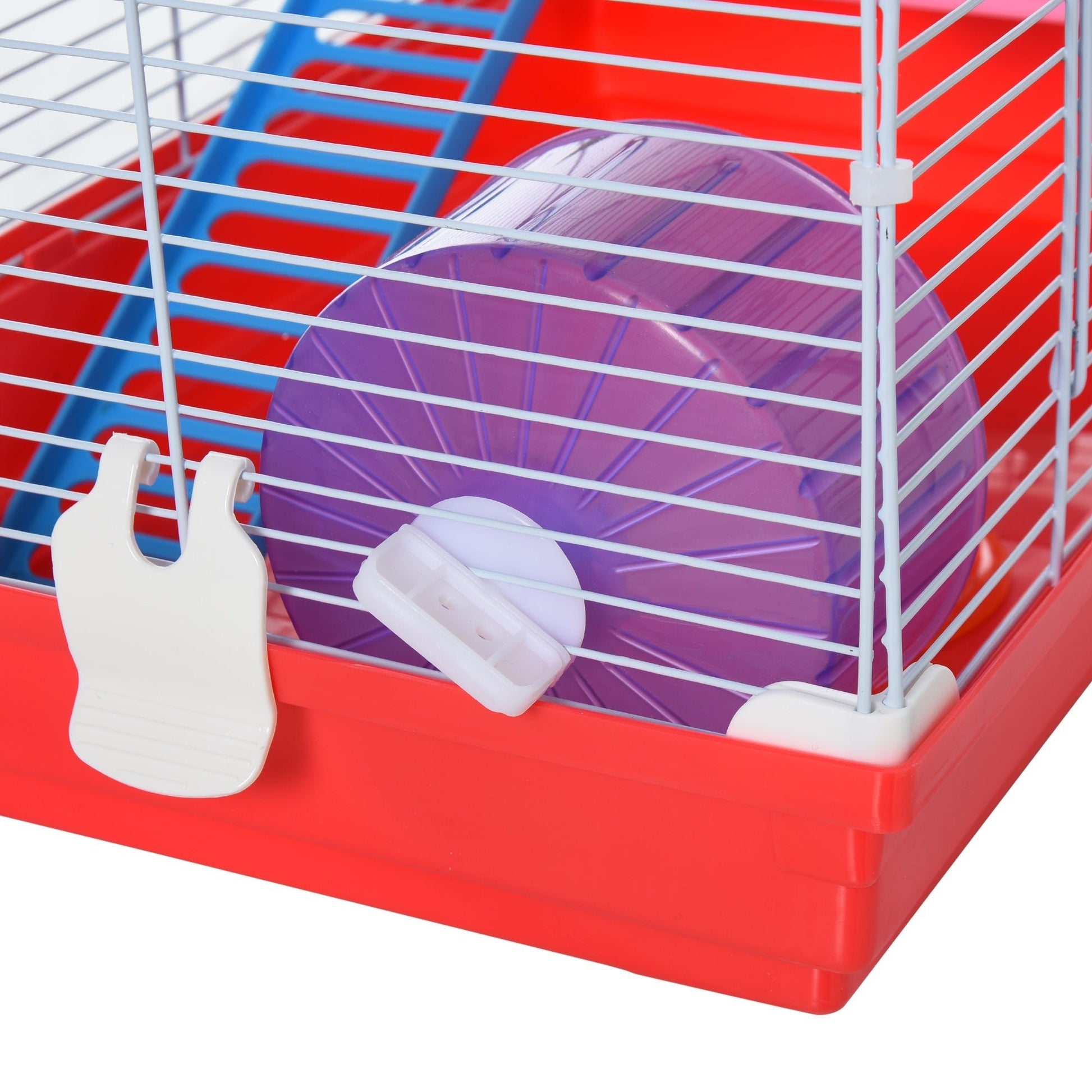 18.5'' Hamster Cage with Exercise Wheel and Water Bottle Dishes, Rat House and Habitats 2 Storey Design, Red at Gallery Canada