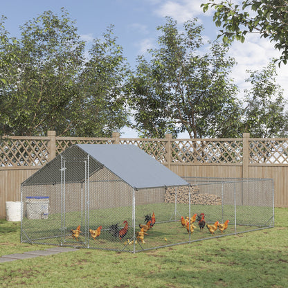 19.7' x 9.8' Metal Chicken Run with Waterproof and Anti-UV Cover at Gallery Canada