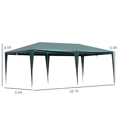 19'x9' Party Tent Gazebo Canopy Garden Sun Shade for Outdoor Event with Removable Mosquito Mesh Netting, Green at Gallery Canada