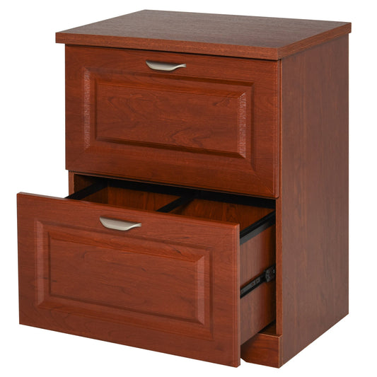 2-Drawer Lateral File Cabinet Pedestal Documents Storage for Home Office, Coffee Brown at Gallery Canada