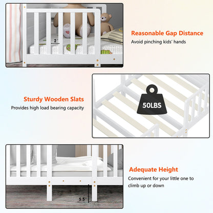 2-in-1 Convertible Toddler Bed with Guardrails - Gallery Canada