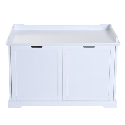 2-in-1 Covered Cat Litter Box Washroom Storage Hideaway Cabinet Bench Home Decor, White at Gallery Canada