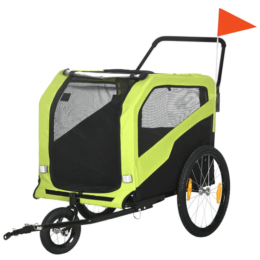 2-in-1 Dog Bike Trailer for Large Dogs, Green - Gallery Canada