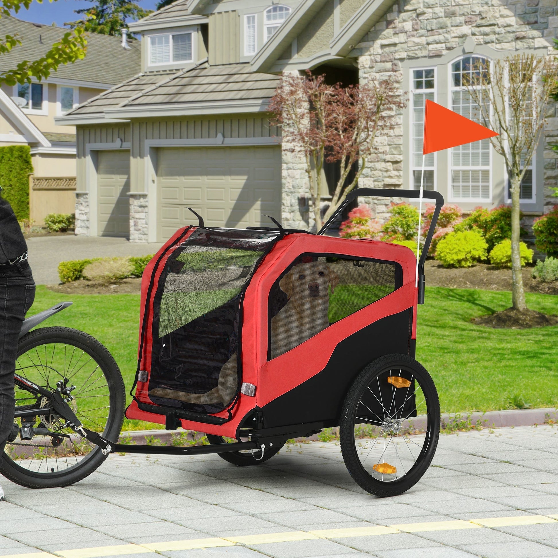 2-in-1 Dog Bike Trailer for Large Dogs, Red at Gallery Canada